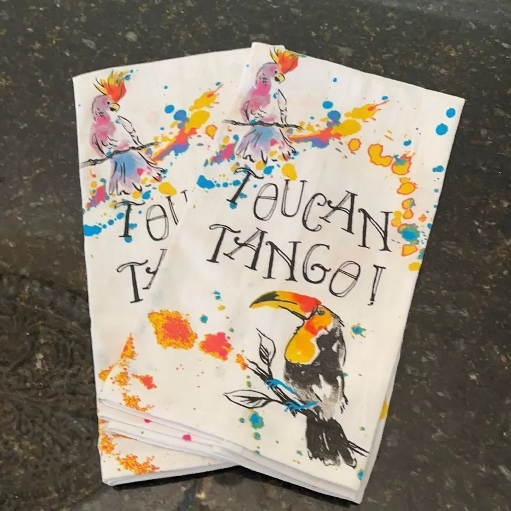 NWOT Set of 2 Tropical *Flour Sak* Tea Towels Toucan